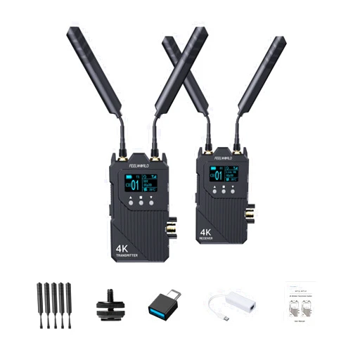 FEELWORLD WT1S 4K Wireless Video Transmitter and Receiver System, 1000FT Long Range SDI/HDMI/Ultra-Low Latency 0.08s，Full Duplex Intercom Live Streaming Support for OBS/VLC