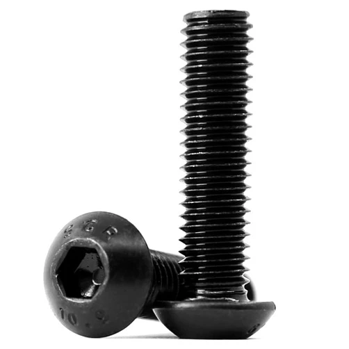 KONGKI M8-1.25 x 55mm Button Head Socket Cap Screws, 10.9 Grade Alloy Steel, Allen Socket Drive, Black Oxide Finish, Full Thread, Quantity 10