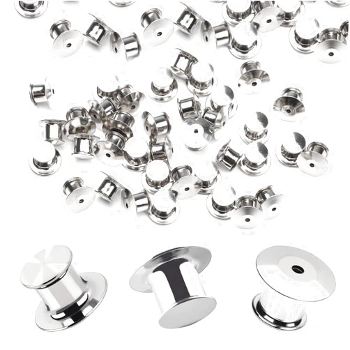 DECYOOL 30 Pieces Metal Pin Backs Locking Pin Keepers Locking Clasp
