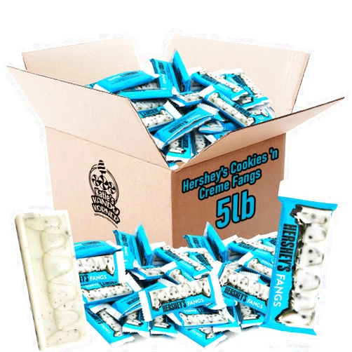 KATIE’S KANDY KORNER Hersheys Cookies 'n Creme Fangs White Chocolate Bar, 5lb pack of Hersheys Chocolate Bars Bulk, Perfect Chocolate Candy Bars for any occasions, Parties, and More