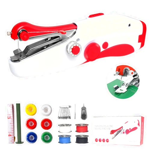 MUOCOBU Handheld Sewing Machine, Mini Portable Electric Sewing Machine for Beginners Adult, Easy to Use and Fast Stitch Suitable for Clothes,Fabrics, Cutains,DIY Home Travel