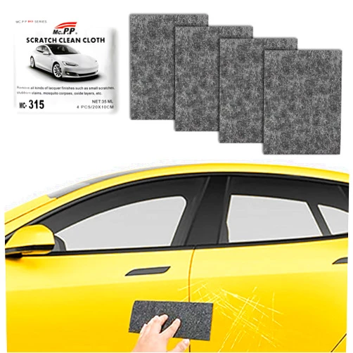 Tykiormo 4 Pack Nano Sparkle Cloth Car Scratches Remover,Upgrade Nano Car Scratch Repair Cloth,Multi-Purpose Nano Magic Cloth Easy to Repair Small Scratched Water Spots Scratch Car Remover for All Car