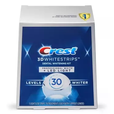 Crest 3D Whitestrips Professional White with Hydrogen Peroxide + LED Light Teeth Whitening Kit - 19 Treatments