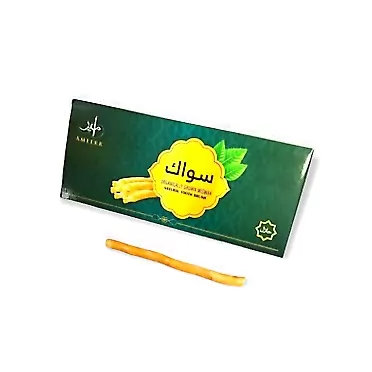 Ameerr Miswak Stick for Teeth | Natural Toothbrush | Natural Teeth Whitening Kit | Organically Grown Miswak | Vacuum Sealed with Holder | Pack of 12 by AMEERR