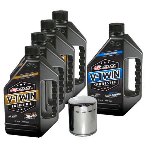 MaximaHiflofiltro VTTOCK20 Complete Engine Oil Change Kit for V-Twin Synthetic Blend Harley Davidson Sportster, 5 Quart