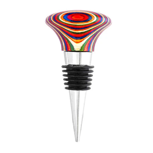 Totally Bamboo Baltique Marrakesh Collection Wine Bottle Stopper, Multicolor Leak-Proof and Reusable Wine Saver, Preserves Beverage Freshness