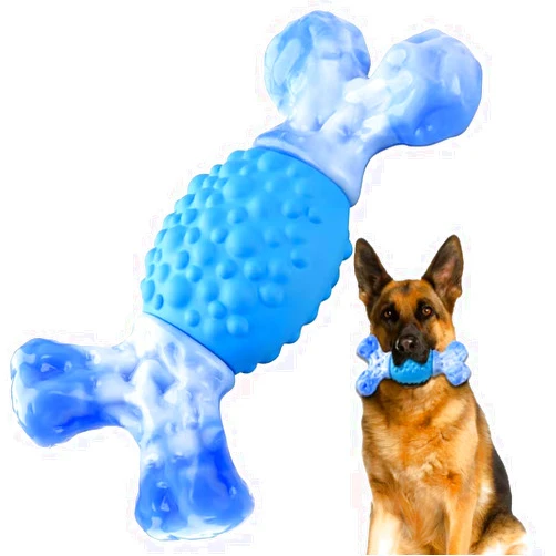 Rensh Tough Dog Chew Toys for Aggressive Chewers, Almost Indestructible Dog Toys for Medium Large Breed, Super Bone Chew Toy to Keep Them Busy & Reduce Boredom, Teeth Cleaning & Training, Milk Flavor