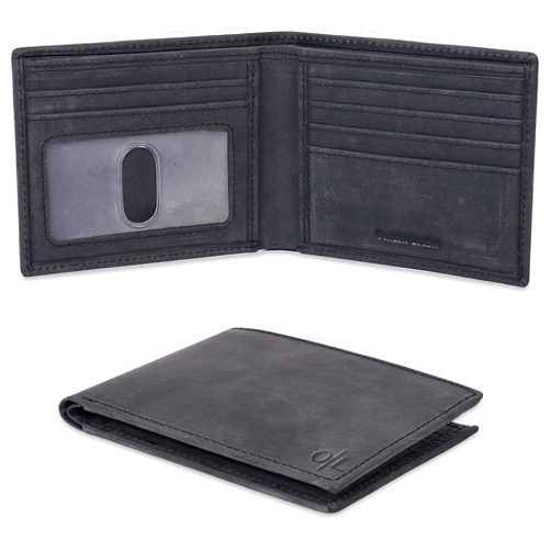 Oak Leathers Slim Leather Wallet for Men - RFID Blocking Slim Minimalist Front Pocket - Thin & Stylish with ID Window, Gift For Men
