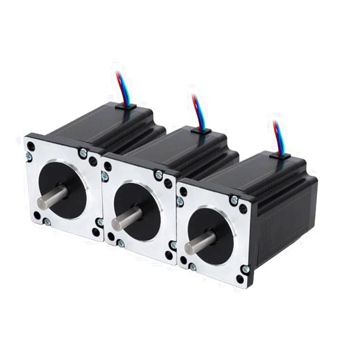 STEPPERONLINE 3PCS 3.1Nm Nema 24 Stepper Motor 3.5A 4-Wires 8mm Dual Shaft DIY CNC Mill Router