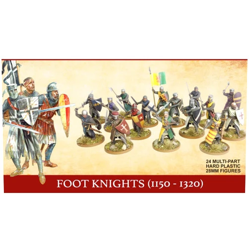 Wargames Atlantic, The Age of Chivalry, Foot Knights (1150-1320), 28MM Scale Miniatures