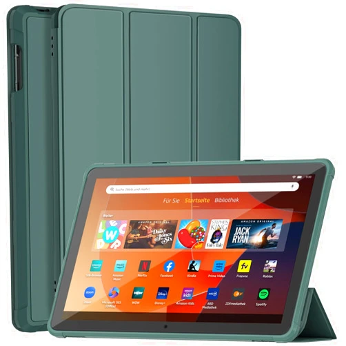 DJ&RPPQ 10 Tablet case 10.1 inch with Auto Wake/Sleep Function, Incompatible with Nokia TCL 2021, Smart Trifold Stand with Soft TPU Back Case for 10 Tablet 2023,Dark Green