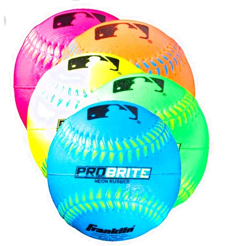 Franklin Sports Franklin MLB Rubber Sponge Pdq Neon Probrite T-Ball (12 Pack)
