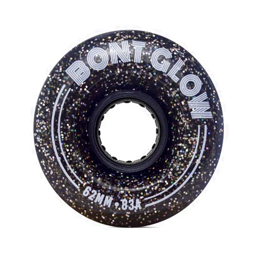 Bont Skates - Glow Light Up LED Quad Roller Skate Wheels - Recreational Street Outdoor Skating - 62x35mm 83A - Set of 4 Wheels (Obsidian Black)