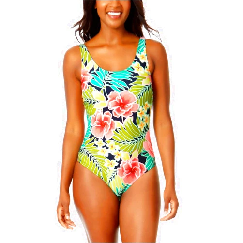 Hurley Women's UPF 50+ Sun Protection Floral One Piece Swimsuit