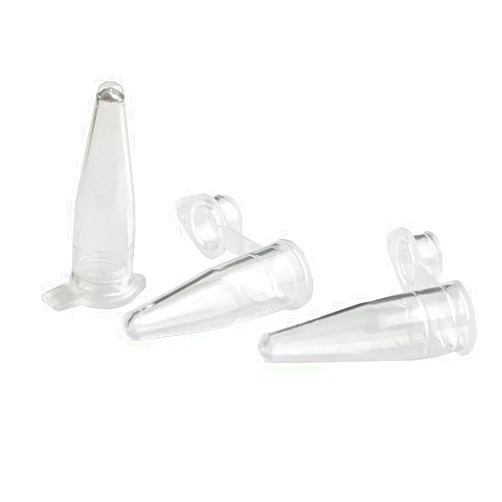 LAMPPE 100 Piece Tiny 0.2ml Microcentrifuge Tube Graduated Holder Vial Tiny Container with Snap Cap, Clear EP Tube for Tiny Pollen Storage