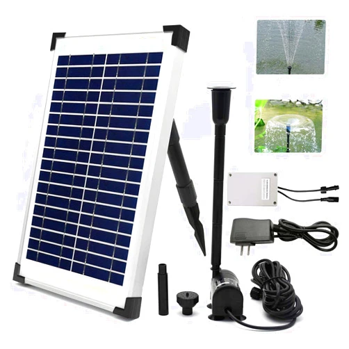 ECO-WORTHY Solar Fountain Water Pump Kit 12W, 160GPH Pump, 12 Watt Solar Panel With Battery Backup and Charge Cable for Sun Powered Fountain, Pond Aeration, Hydroponics, Garden Decoration, Aquaculture