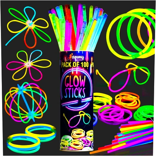 Ammy Glow Glow Sticks Bulk - Glow in The Dark Eye Glasses Kit/Party Supplies tri Bracelets- Necklaces & More-12 Hours Glow Party Pack for Kids- Party Favors for kids 8-12