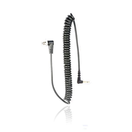 Foto&Tech 3.5 mm to Male Flash PC Sync Cable, 14 Inch Coiled Cord with Screw Lock, Compatible with Nikon Canon and Most DSLR Cameras PocketWizard Plus III Plus II Mini Phone PC1 (1 Piece)