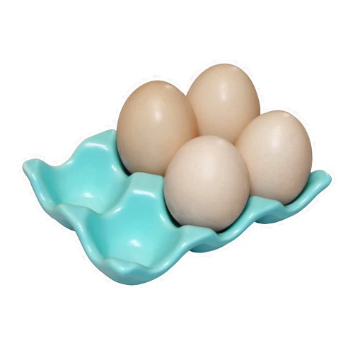 Bealuffe Ceramic Egg Holder Egg Tray Porcelain Fresh Egg Holder for Fridge Countertop Kitchen Storage Half Dozen 6 Cups