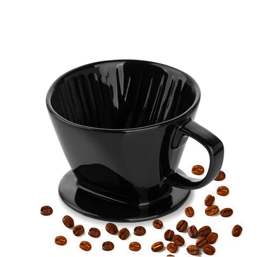 YOLIFE Pour Over Coffee Maker, Pour Over Coffee Dripper Porcelain Slow Brewing Accessories for Travel Camping Office Home, Brew 2 Cup (Black)
