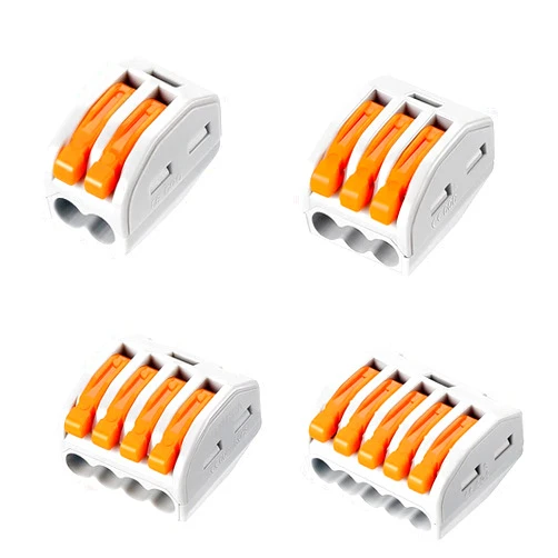 UOHGDPY Lever Wire Connectors,120PCS Wire Connector Assortment Pack Compact Splicing Connector Kit for Electrical Wires Solid Stranded Flexible Wires, 2 Port, 3 Port, 4 Port,5 Port