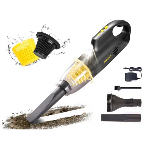 PEGOVO Hand Held Vacuuming Cordless Rechargeable-10K PA Strong Suction Car Vacuum Cordless Rechargeable,Handheld Vacuum Cordless Car Vacuum Cleaner with 360 Degree Rotation Pet Brush，2 Filters
