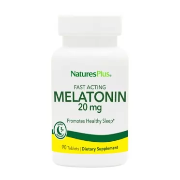 Nature's Plus NaturesPlus Melatonin 20 mg - 90 Fast-Acting Tablets - Promotes Healthy Sleep - Vegan, Gluten Free - 90 Servings