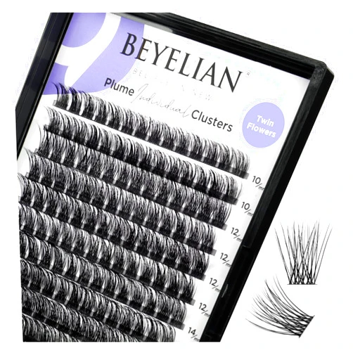 BEYELIAN Lash Clusters, 168 Pcs Individual Cluster Lashes, 10-16mm C Curl DIY Eyelash Extension Super Thin Band Resuable Soft Glue Bonded Lash Extensions (Style3 0.07 Mix Black Band)