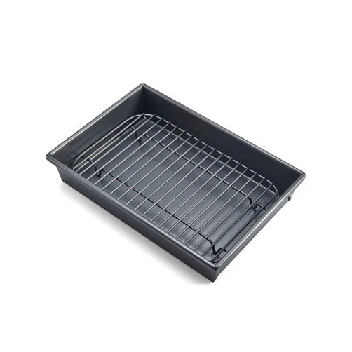 Chicago Metallic 26639 Petite Roast Pan with Rack, Grey, 10-Inch-by-7-Inch, Gray