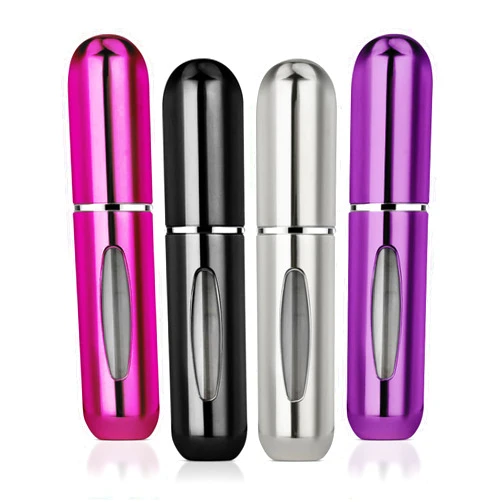 VuseOne Travel Perfume Atomizer Set - Portable Mini Refillable Spray Bottle 5ml for Perfumes and Fragrances, Scent Pump Case for Travel - Convenient for Travel, Gym, Gifts, and Everyday Use - 4 Pack