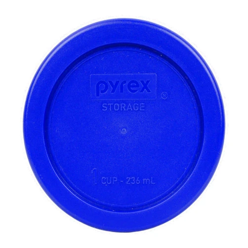 Pyrex 7202-PC 1 Cup Cadet Blue Round Plastic Storage Replacement Lid, Made in USA