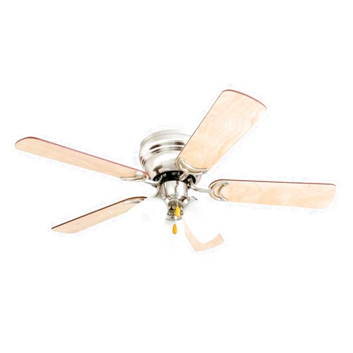 Prominence Home Whitley, 42 Inch Traditional Flush Mount Indoor LED Ceiling Fan with Light, Pull Chain, 5 Dual Finish Blades, Reversible Motor - 50863-01 (Satin Nickel), Bright Brass