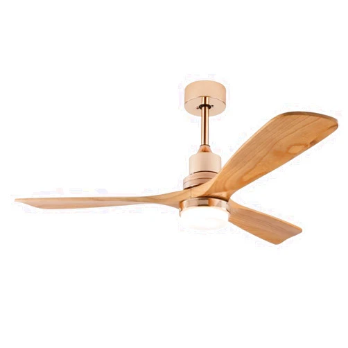 Baitai Modern Indoor Ceiling Fan with Light Remote Control, 3 Solid Wood Blades, 6 Speed DC Motor,22W Dual Color LED, Outdoor Ceiling Fan Chandelier for Living Room,Bedroom,Patio,Dining Room (Gold A,48inch)