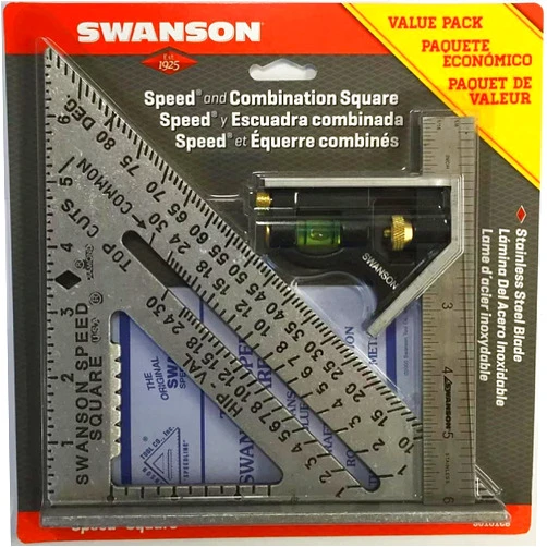 Swanson Tool SWANSON S0101CB Speed Square Layout Tool with Blue Book and Combination Square Value Pack