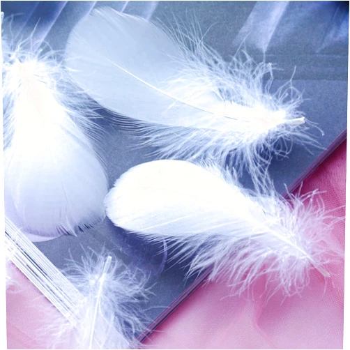 Featuman 100Pcs White Natural Goose Feathers, 3-5Inch Centerpieces Feahers Bulk Colorful Feathers for DIY Hat Craft Wedding Christmas Party Home Decoration