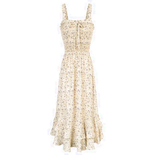 GRACE KARIN Women's 2024 Summer Floral Boho Dress Square Neck Strapped Swing A Line Beach Long Maxi Dress