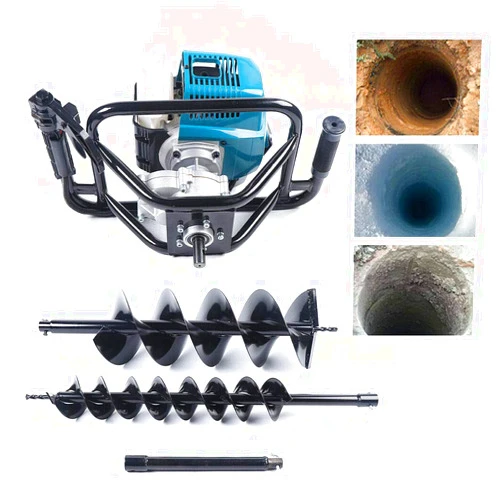 DONSU 52CC 2 Stroke Post Hole Digger Gas Powered Single-Cylinder Earth Auger Borer Fence + 2 Drill Bits 4