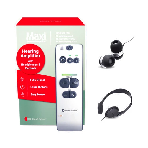Bellman & Symfon Maxi Classic Hearing Amplifier - Assistive Listening Devices with Noise Isolation - Digital Hearing Amplifiers, Up to 150 Hours Battery Life - Listen to Conversations with Clear Sound