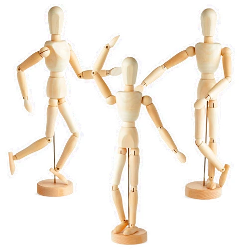 Le Juvo 3 Pack Posable Art Figure Model, Flexible Wooden Drawing Mannequin for Artists, Sketching (13 in)