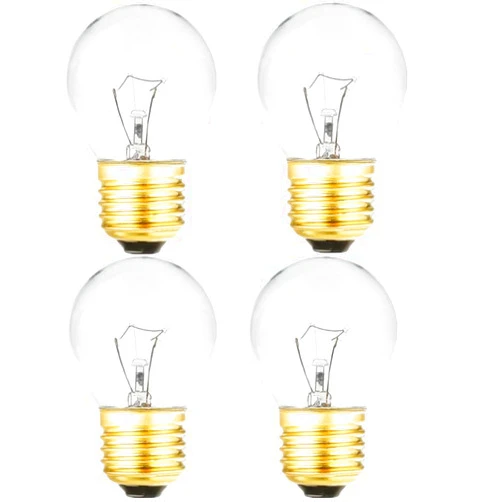 ZGDYUI Oven Light Bulb 40 Watt Appliance Light Bulb,Oven Light Bulbs– High Temp Resistant,40 Watt Appliance Bulbs for Oven, Refrigerator, Microwave, E26/E27 Medium Brass Base,G45/E26,Warm (4pack)