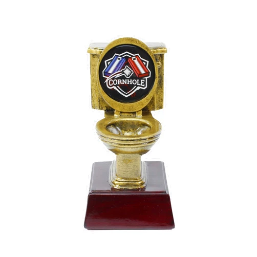 Decade Awards Gold Toilet Bowl Trophy - 6 Inch Tall | Engraved Toilet Award with Optional Themed Inserts - Customize Now