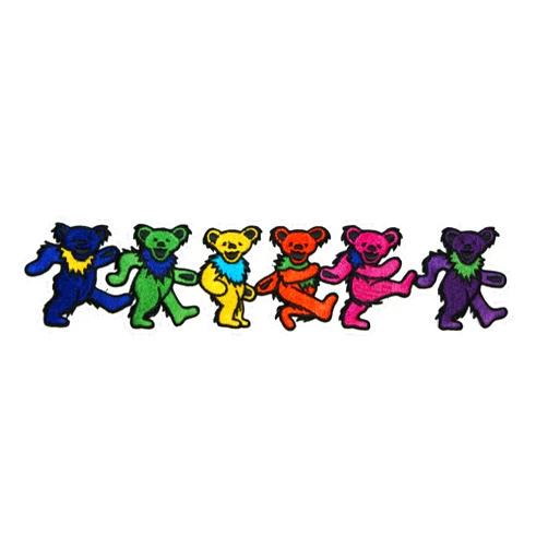 C&D Visionary Application Grateful Dead Dancing Bears 3x8 Patch Novelty Multicolor, Large