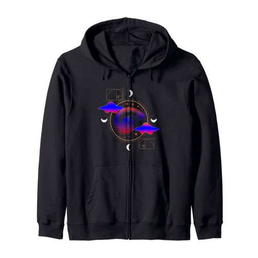 Fibonacci Shell or Fibonacci and Golden Ratio Fibonacci Shell or Golden Ratio and Spiral or Fibonacci Zip Hoodie