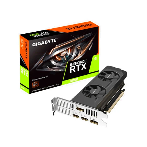 GIGABYTE GeForce RTX 3050 OC Low Profile 6G Graphics Card, 2X WINDFORCE Fans, 6GB GDDR6 96-bit GDDR6, GV-N3050OC-6GL Video Card