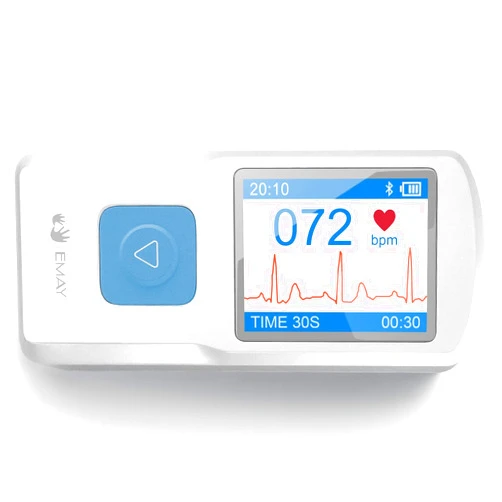EMAY Portable ECG Monitor | Record ECG and Heart Rate Anytime Anywhere | Stand-alone Device with LCD Screen and Storage | No Subscription Required