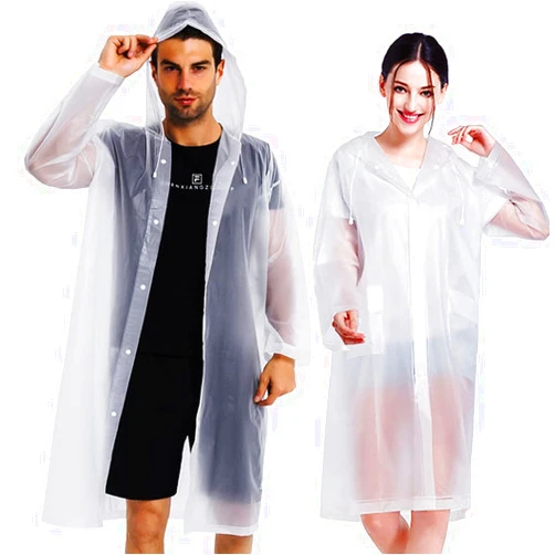 COOY Rain Coats (2 Pack) - Reusable EVA Rain Ponchos for Adults Rain Jackets Raincoats for Men Women