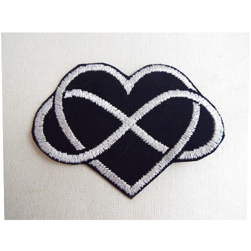 Generic Black Infinity Heart Embroidery Iron-on Patch