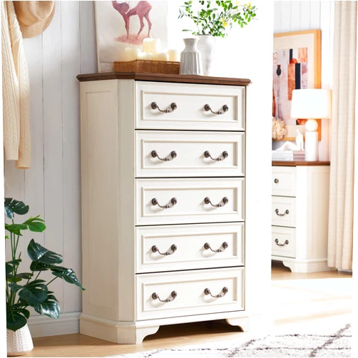 T4TREAM Farmhouse 5 Drawers Dresser for Bedroom, 48