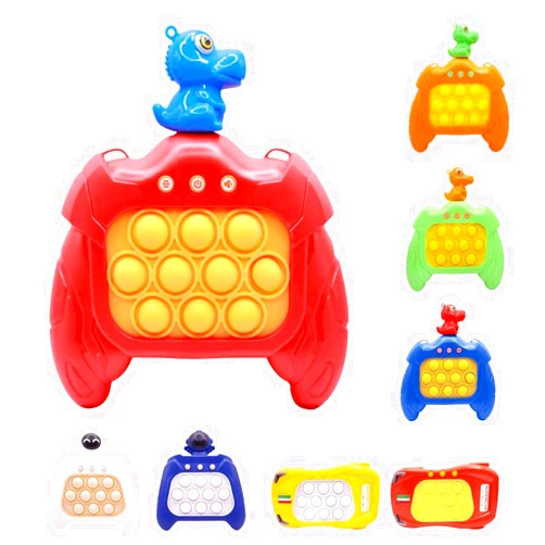 KWORLD - TMCC KWORLD Car Version Quick Push Children Educational Game Light Up Pop Puzzle Fidget Toys for Kids with Car Modeling Reactivity Training Toy (Red)