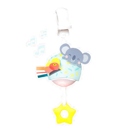 Taf Toys Musical Koala, On-The-Go Pull Down Hanging Music and Lights Infant Toy | Parent and Baby’s Travel Companion, Soothe Baby, Keeps Baby Relaxed While Strolling, for Newborns and Up